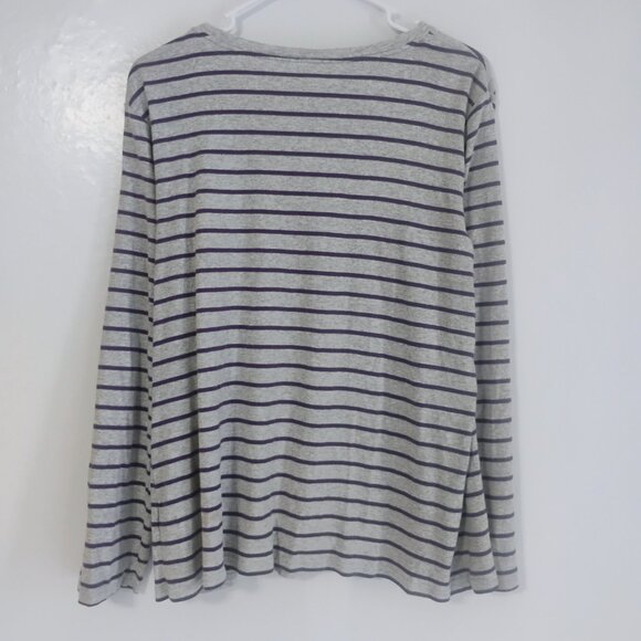 Croft & Barrow Gray Purple Stripe Long Sleeve Tee XL - Picture 6 of 6
